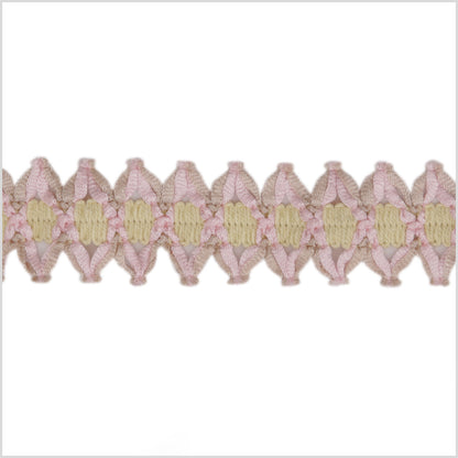 Ivory Pink Braided Trim