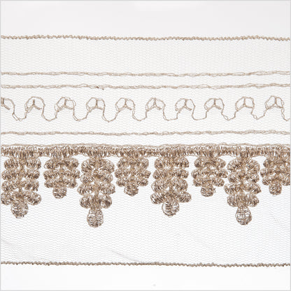 2.5 Beige/Gold Embroidered Trim