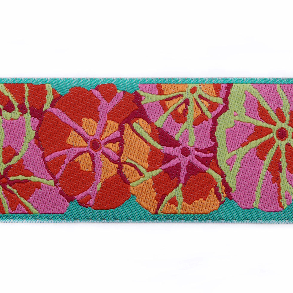 Green Lotus French Jacquard Ribbon