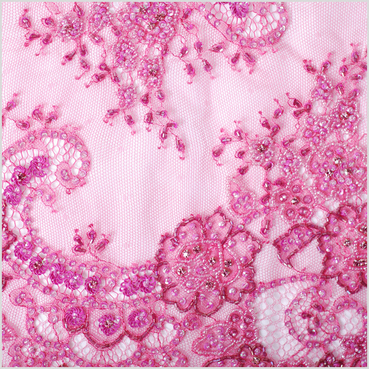 template--25130090922057__main-11.8 Fuchsia Fancy Beaded Sequined Lace Trim