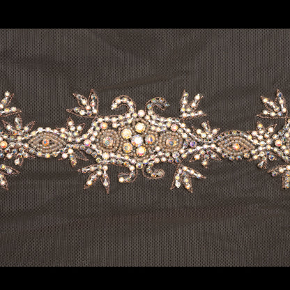 Silver/Champagn Fancy Beaded Trim