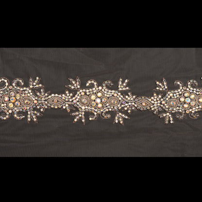 Silver/Champagn Fancy Beaded Trim