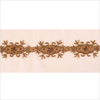 2.5 Gold/Light Colorado Topaz Fancy Beaded Rhinestone Trim