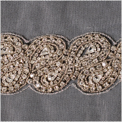 Clear Crystal Rhinestone Beaded Trim - 1.5