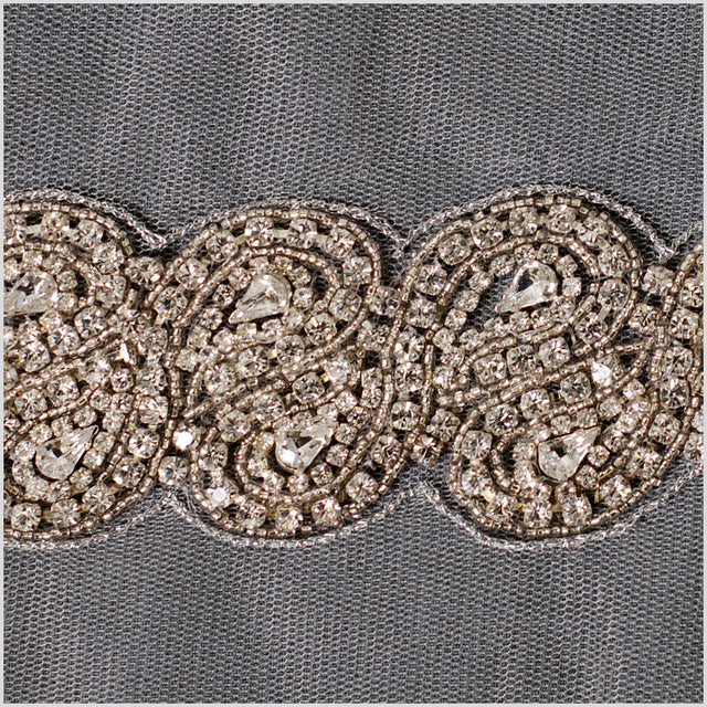 Clear Crystal Rhinestone Beaded Trim - 1.5