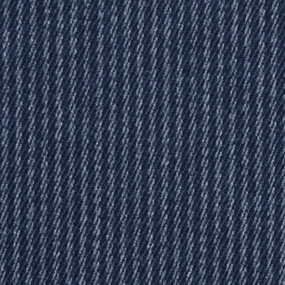 Famous NYC Designer Navy Chalk Striped Cotton Twill Detail