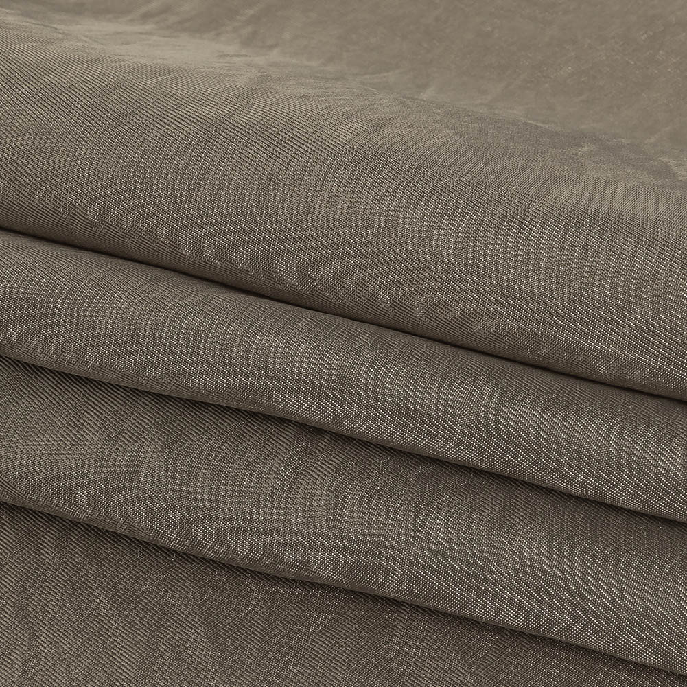 Warm Gray Luminous Cupro and Acetate Twill Lining Folded