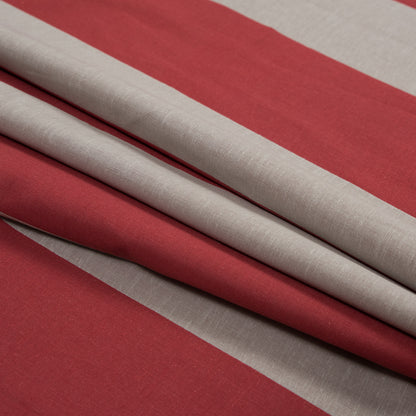 Famous NYC Designer Taupe/Rust Striped Italian Linen - Folded