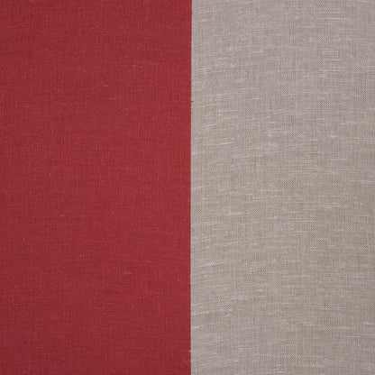 Famous NYC Designer Taupe/Rust Striped Italian Linen - Detail