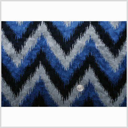 Blue Ikat Velvet Full