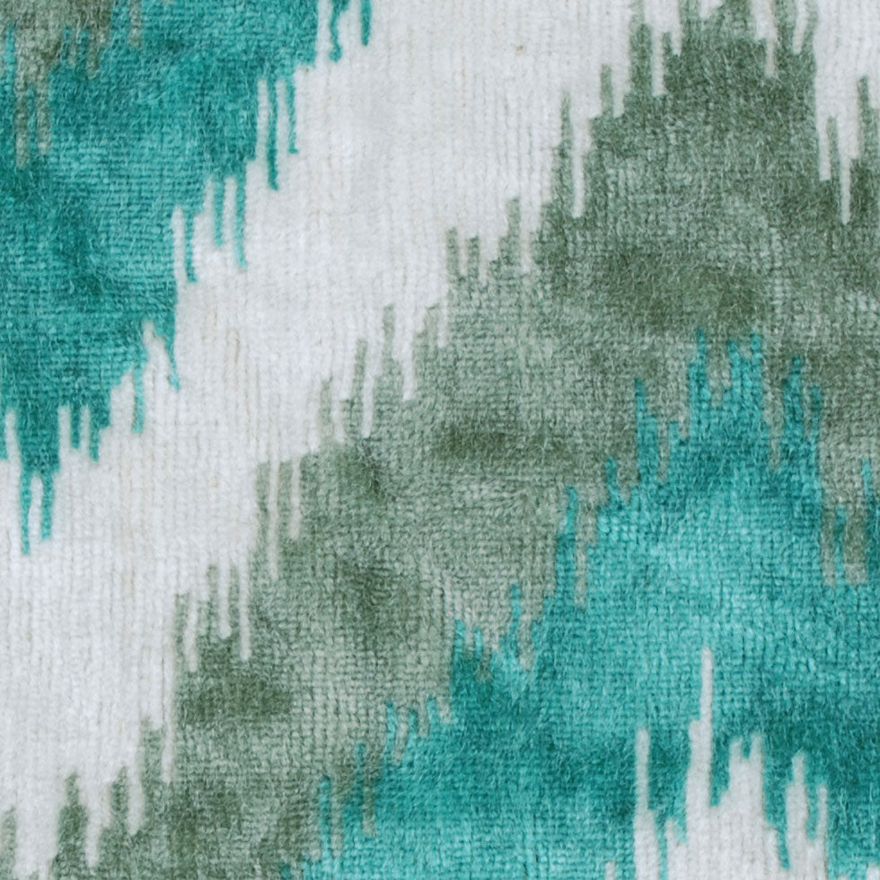Teal Ikat Velvet - Detail