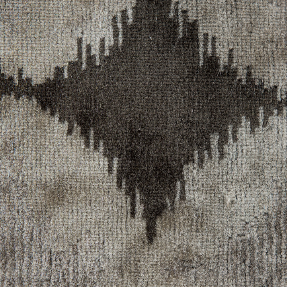 Oyster Gray Geometric Ikat Velvet - Detail