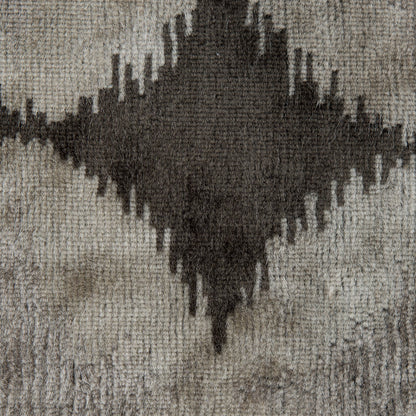 Oyster Gray Geometric Ikat Velvet - Detail