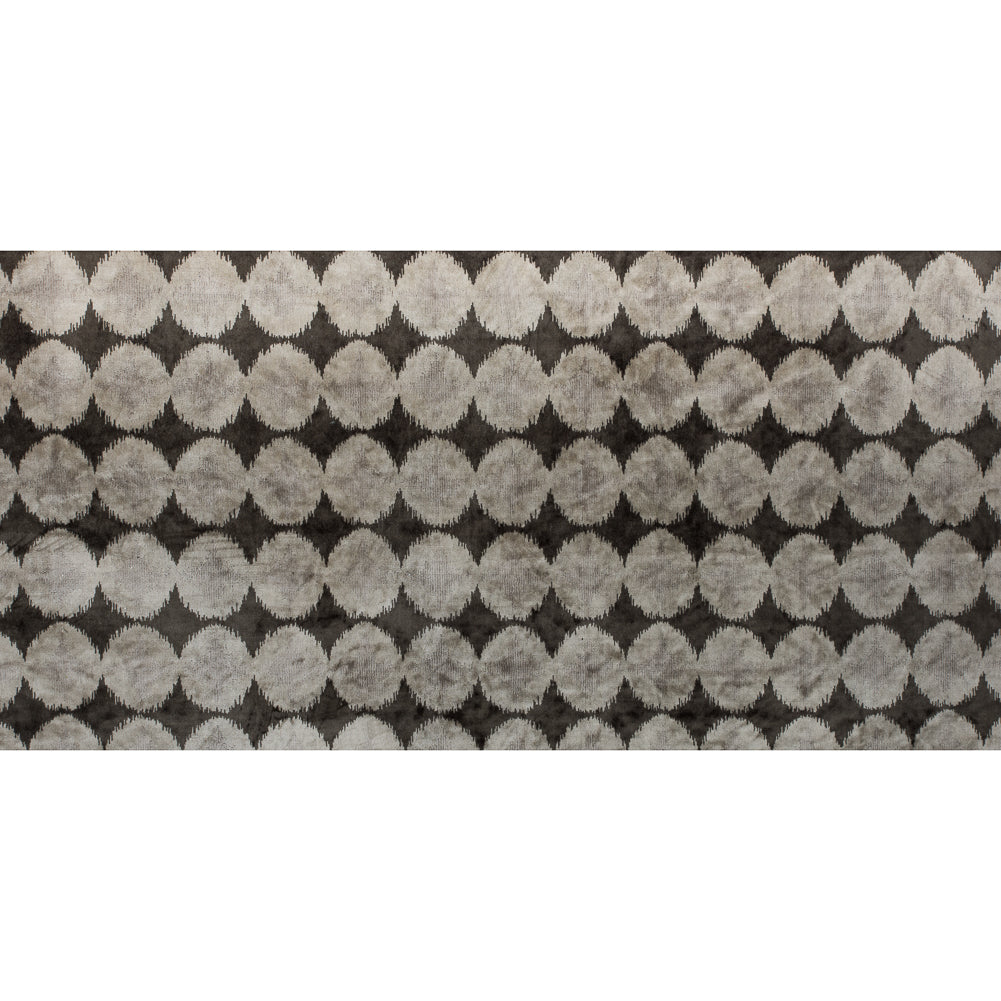 Oyster Gray Geometric Ikat Velvet - Full