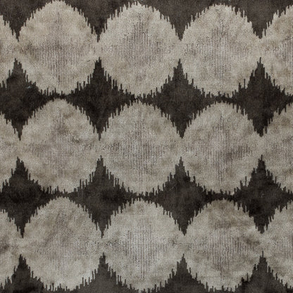 Oyster Gray Geometric Ikat Velvet