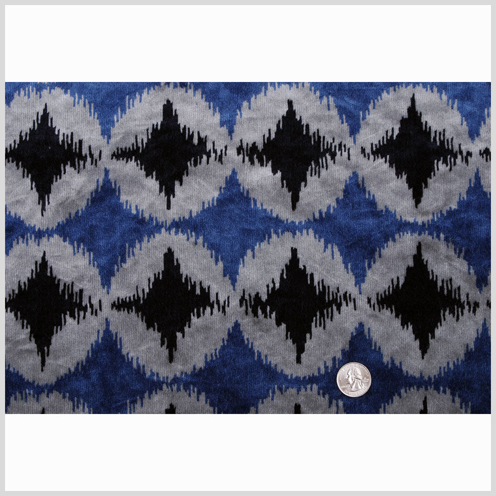 Blue Ikat Velvet Full