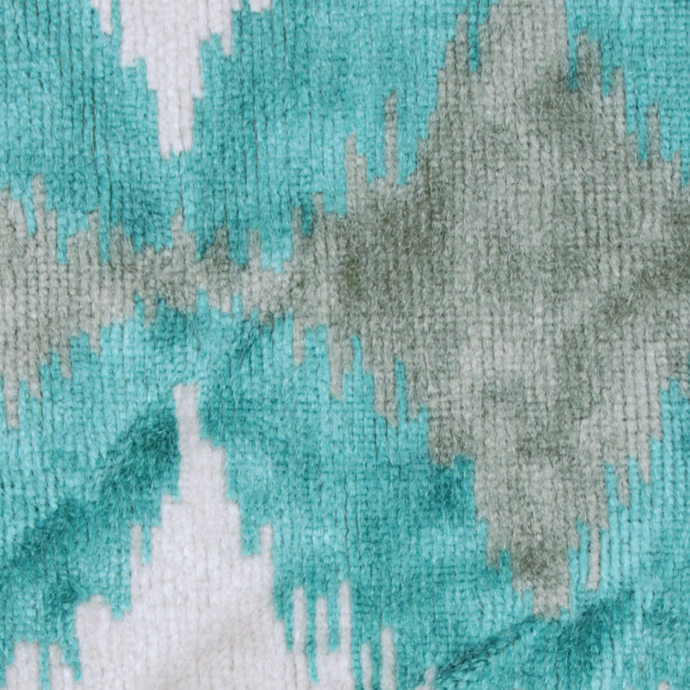 Teal Ikat Velvet - Detail