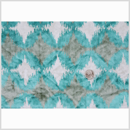 Teal Ikat Velvet - Full