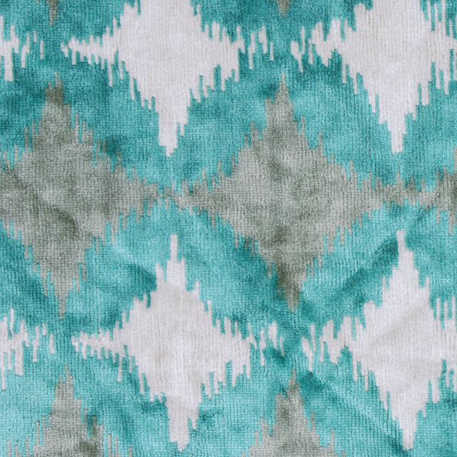 Teal Ikat Velvet