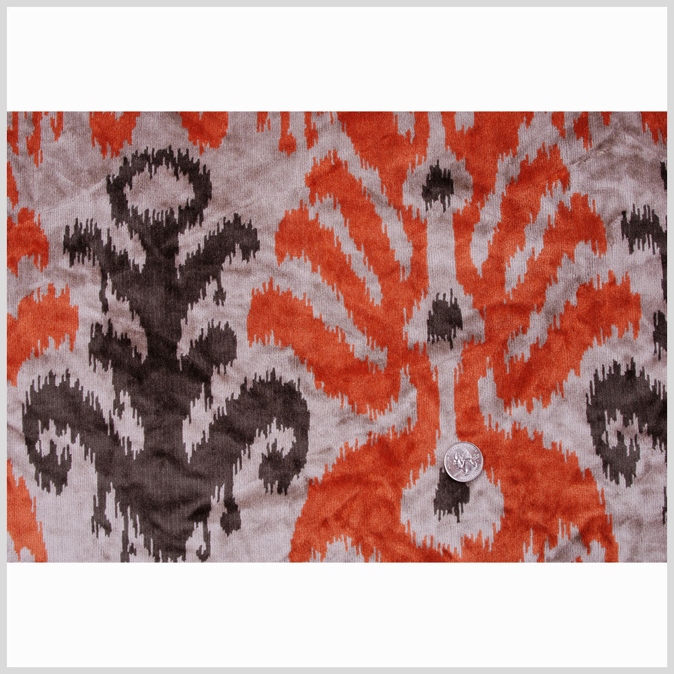 Orange Ikat Velvet Full