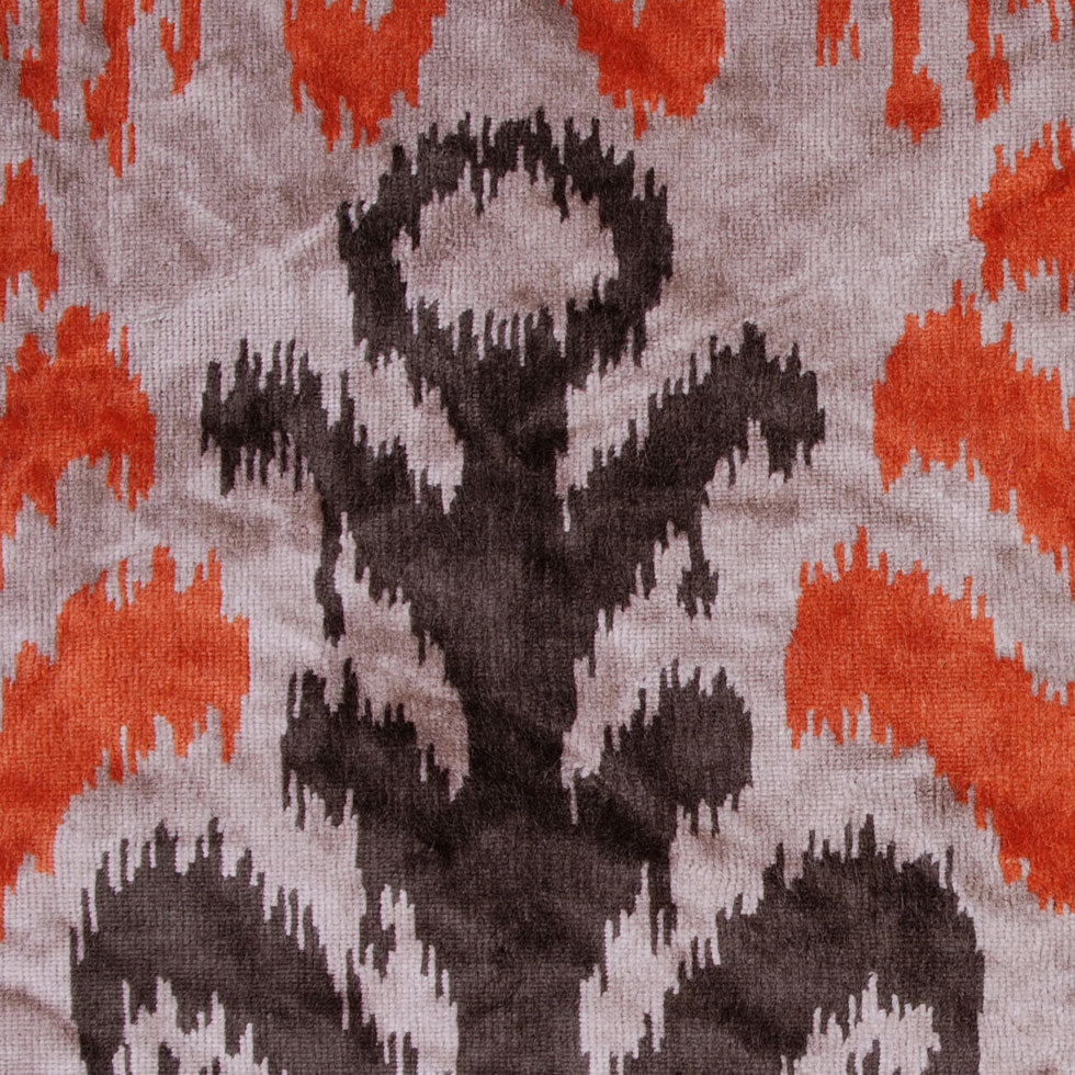 Orange Ikat Velvet