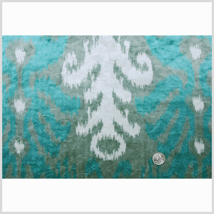 Teal Ikat Velvet - Full