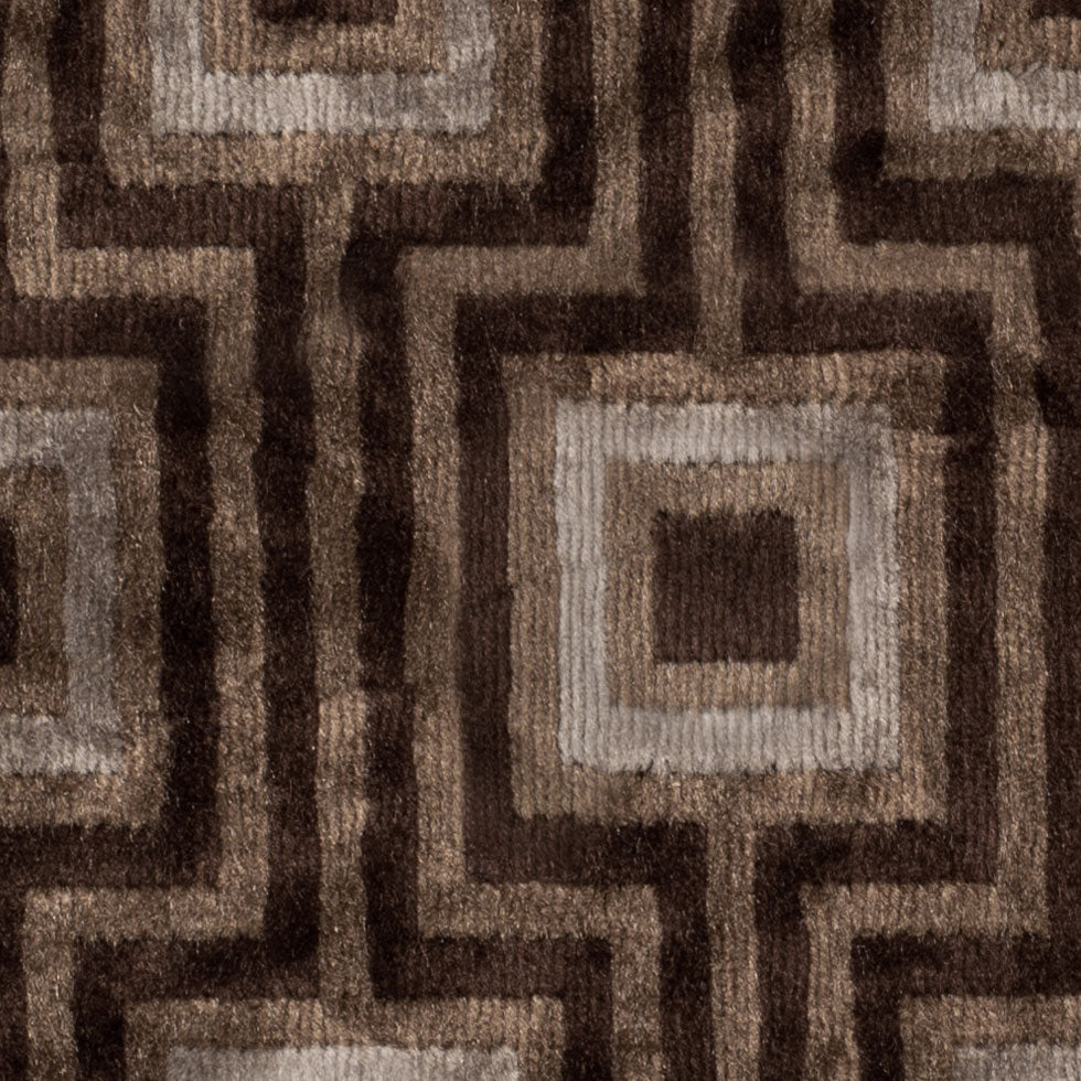 Brown Geometric Velvet - Detail