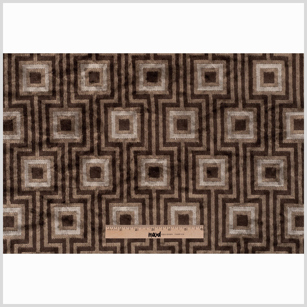 Brown Geometric Velvet - Full