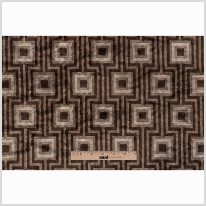 Brown Geometric Velvet - Full