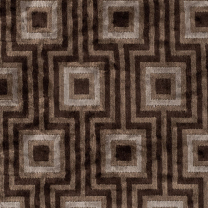Brown Geometric Velvet