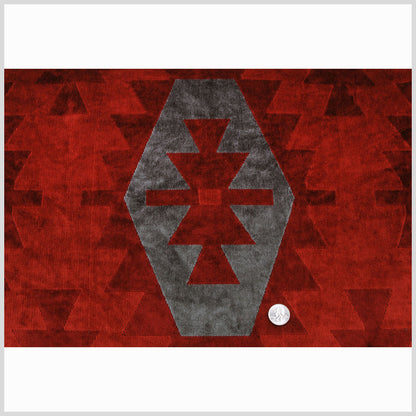 Red Geometric Velvet - Full