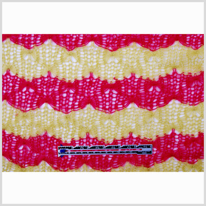 Chartreuse and Raspberry Blended Wool Crochet Knit Full