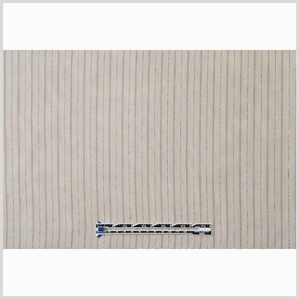 Donna Karan Beige Striped Linen-Rayon Woven - Full