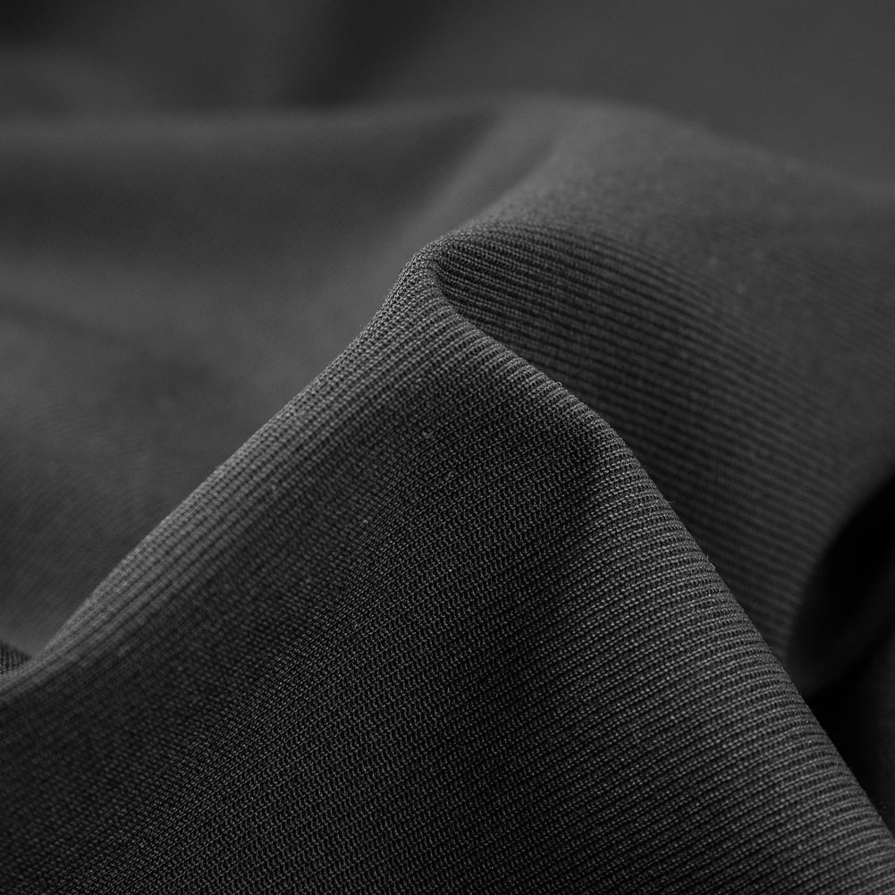 Black Stretch Wool Gabardine Detail