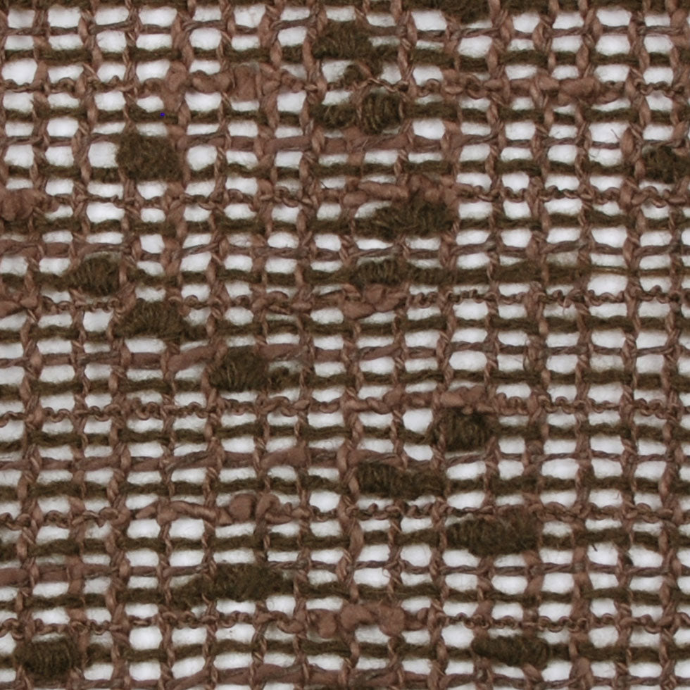 Italian Brown and Olive Wool Blend Netting Detail