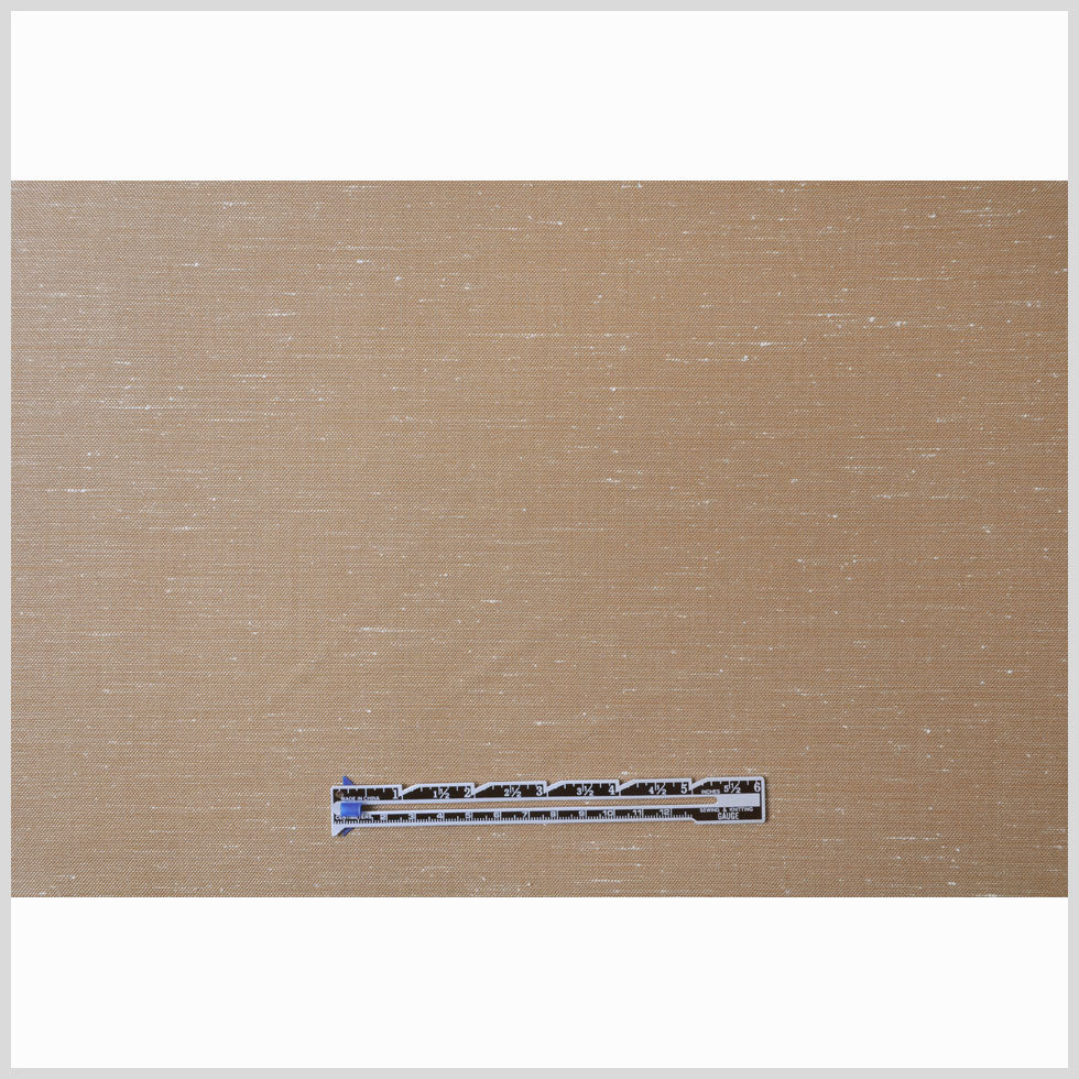 Italian Tan Stretch Silk-Wool Woven - Full