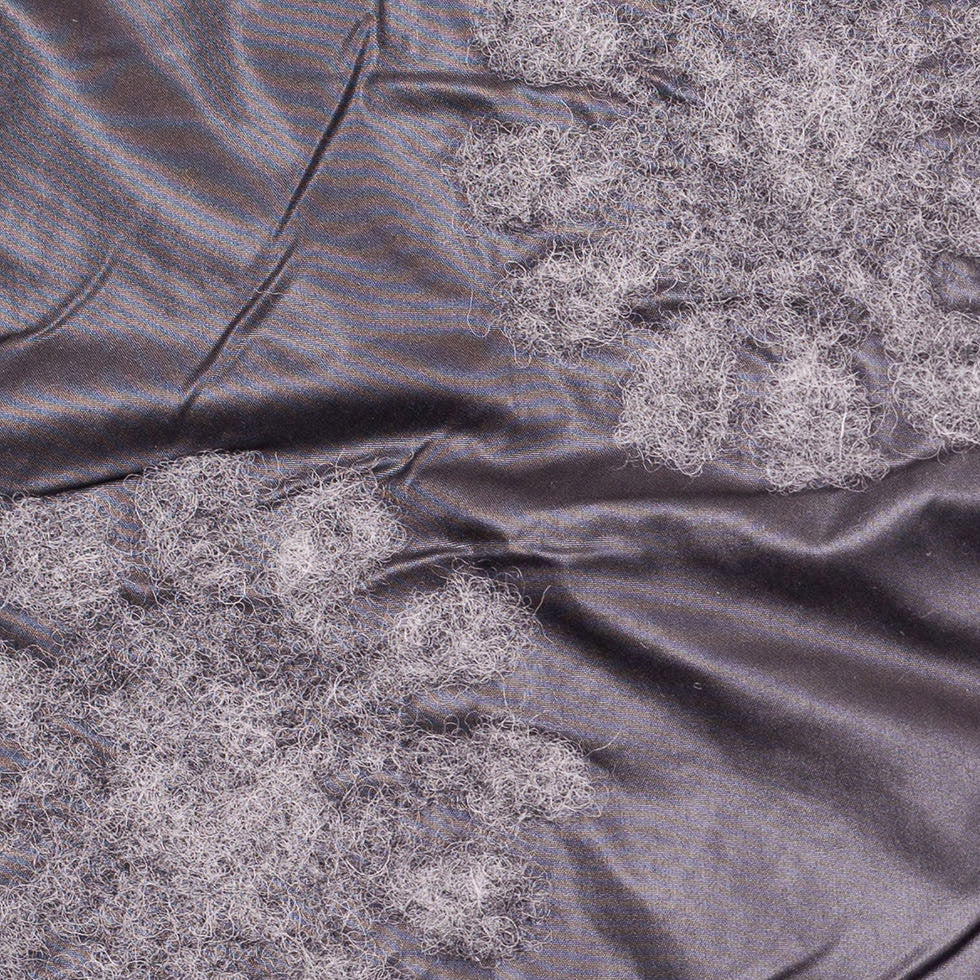 Italian Black/Gray Floral Novelty Wool Blend - Detail