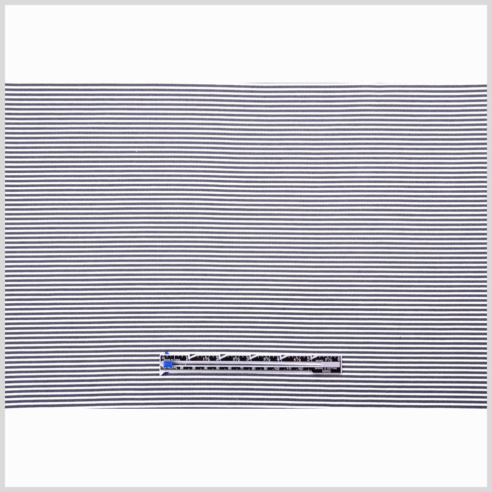 Italian Black Striped Cotton-Blended Woven Full