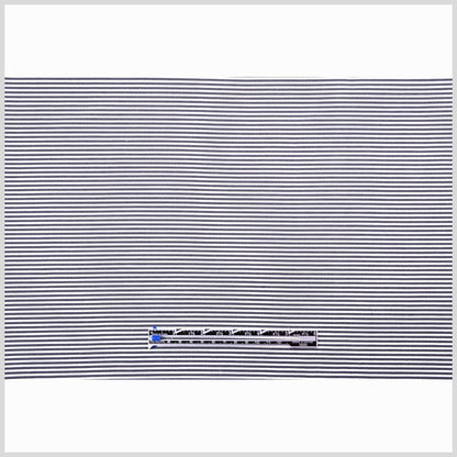 Italian Black Striped Cotton-Blended Woven Full