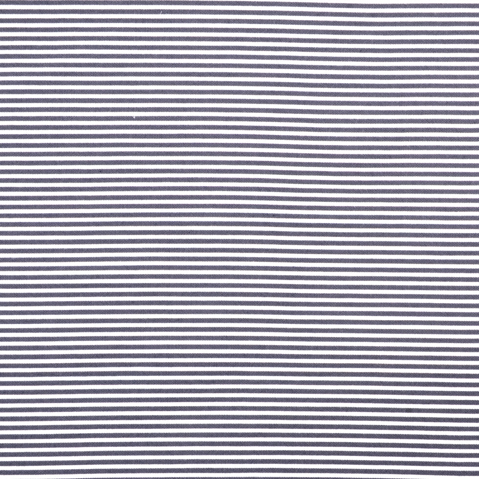 Italian Black Striped Cotton-Blended Woven