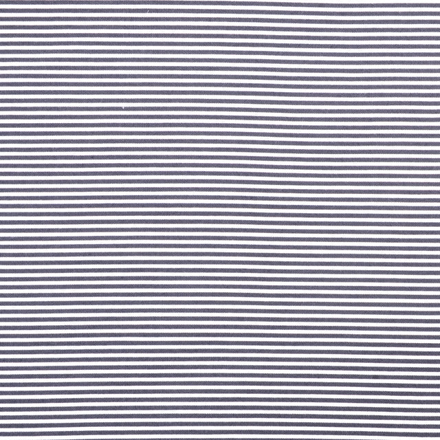 Italian Black Striped Cotton-Blended Woven