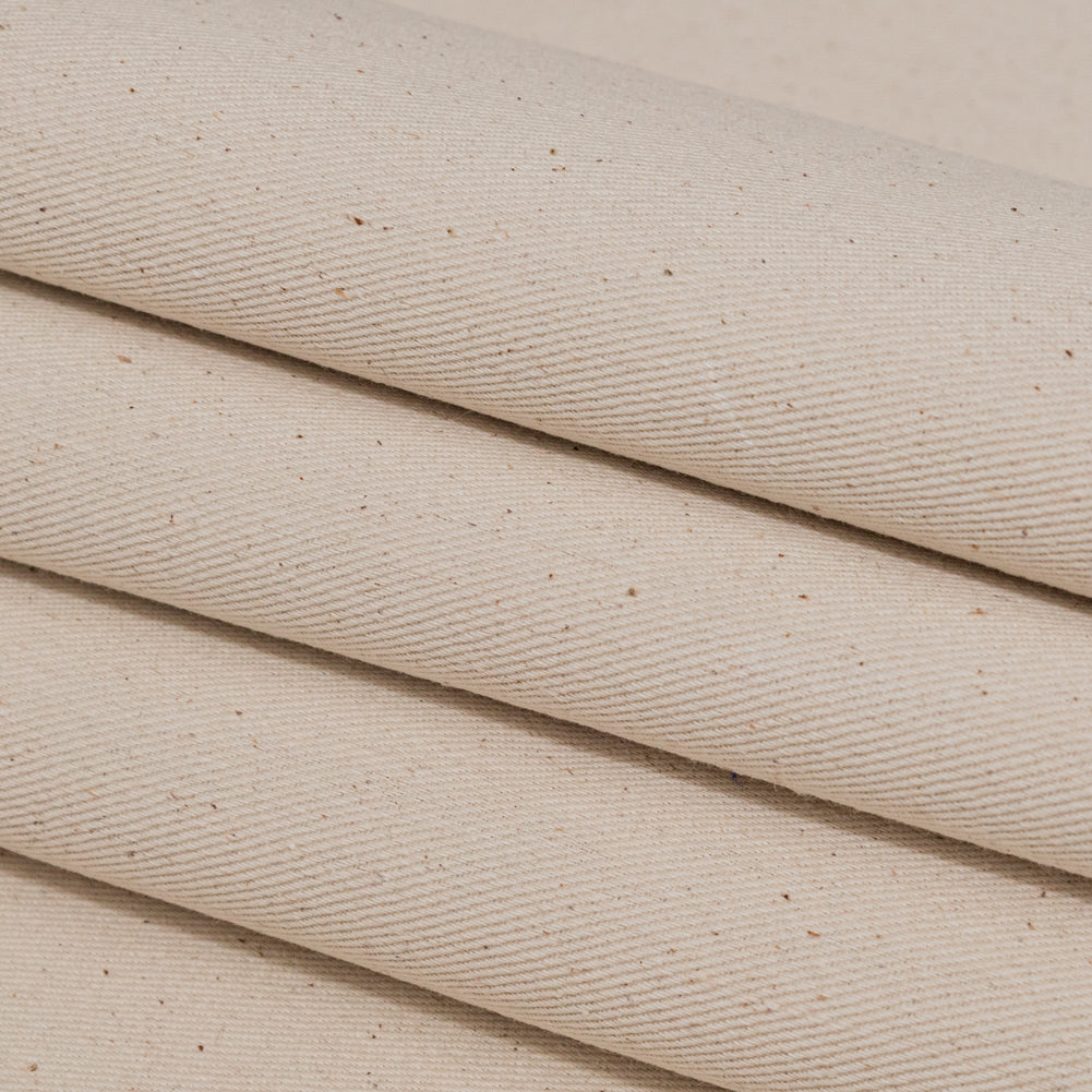 Bonded Speckled Fog Cotton Twill and Caviar Wool Fleece - Folded