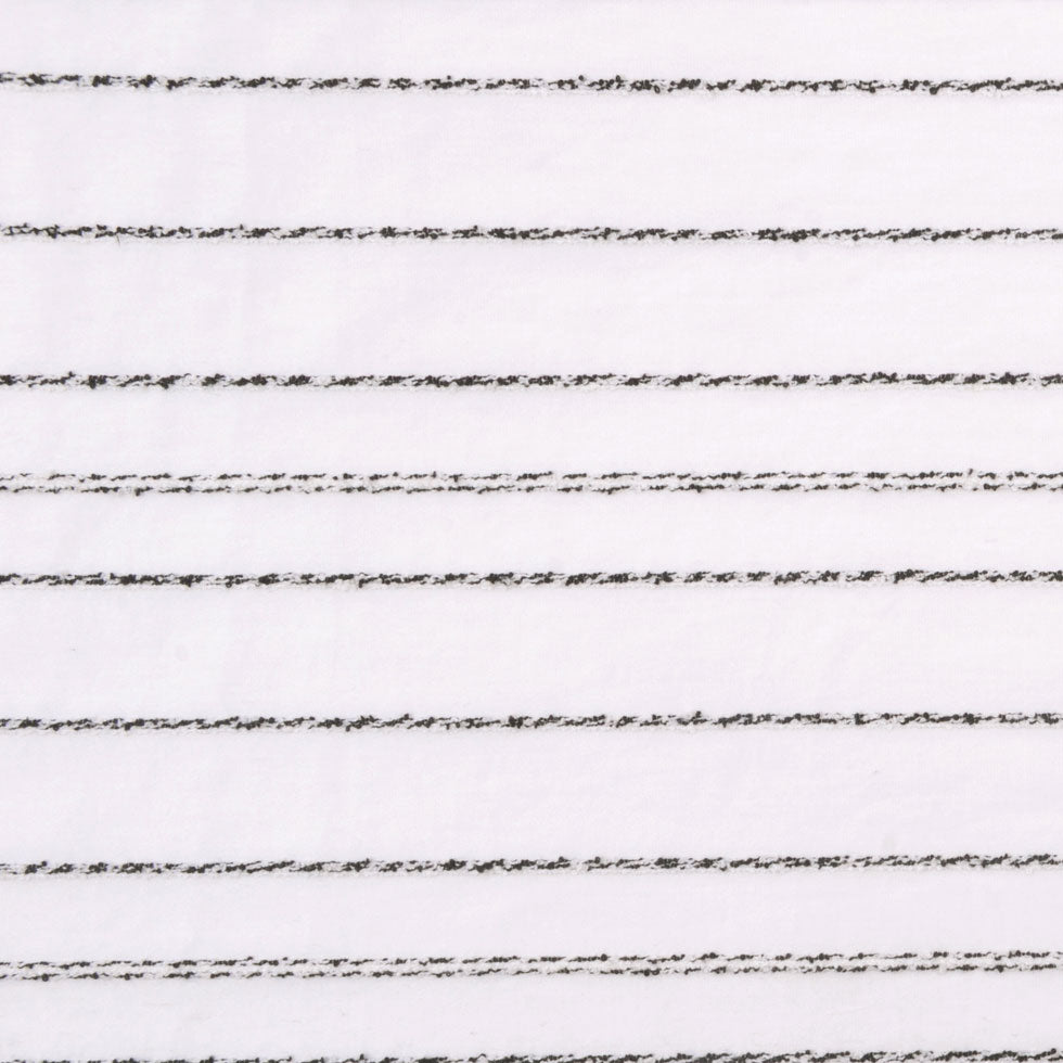 Italian Semi-Sheer White Striped Cotton-Blended Woven