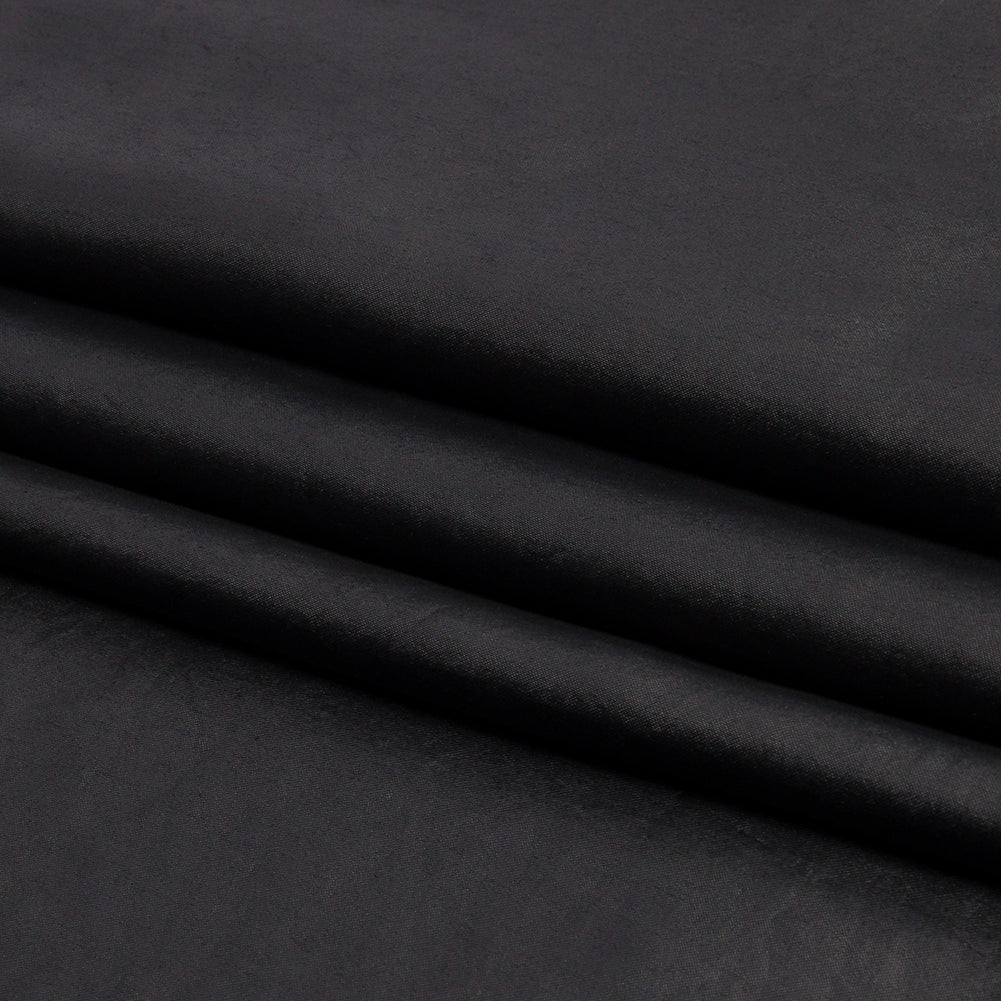 Black Acetate and Rayon Satin Folded