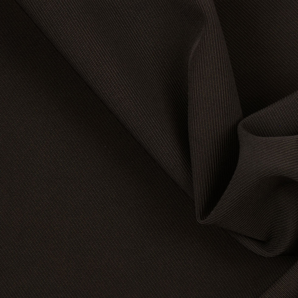 Dark Brown Solid Poly Gabardine