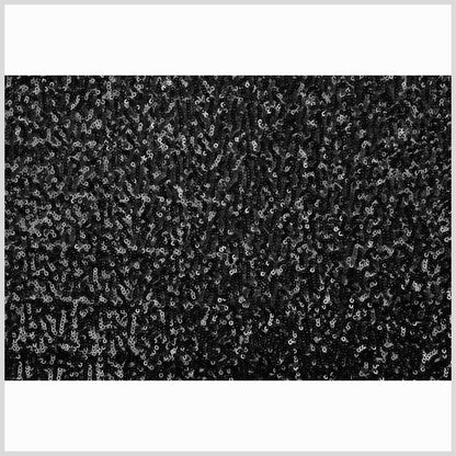 Black Solid Baby Sequins on Mesh Full