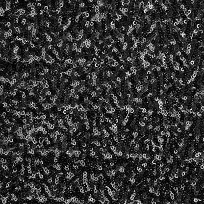 Black Solid Baby Sequins on Mesh
