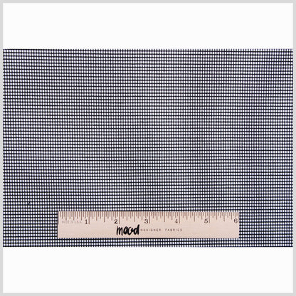 Italian Black Geometric Stretch Cotton Suiting Full