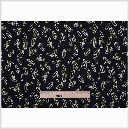 Black Polyester Jersey Paper Clip Print - Full