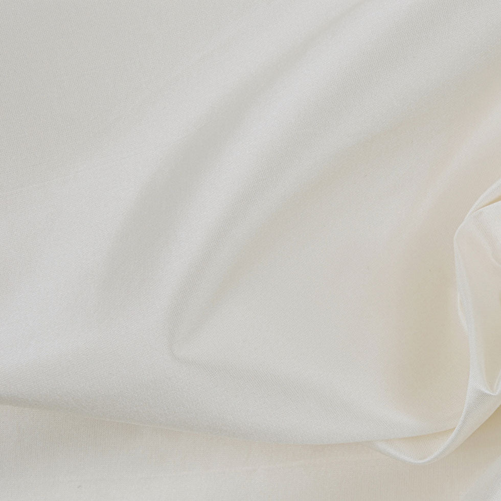 Ivory Polyester and Silk Lightweight Taffeta
